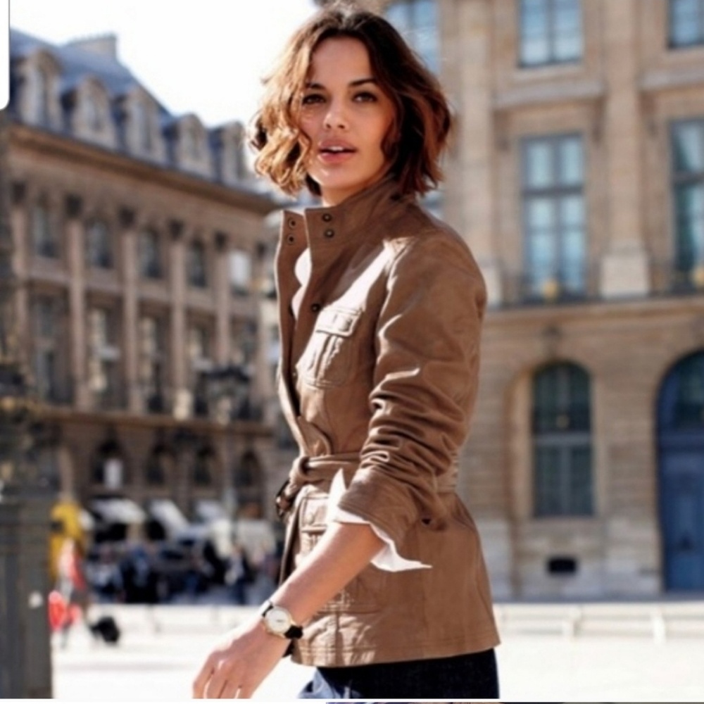 🎉Boden Brown Leather Belted Moto Jacket🎉